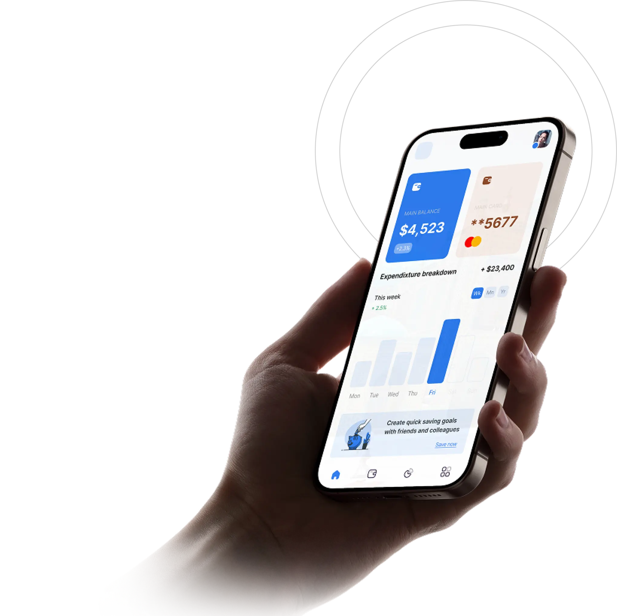 RemitPro app shown on a phone held in a hand